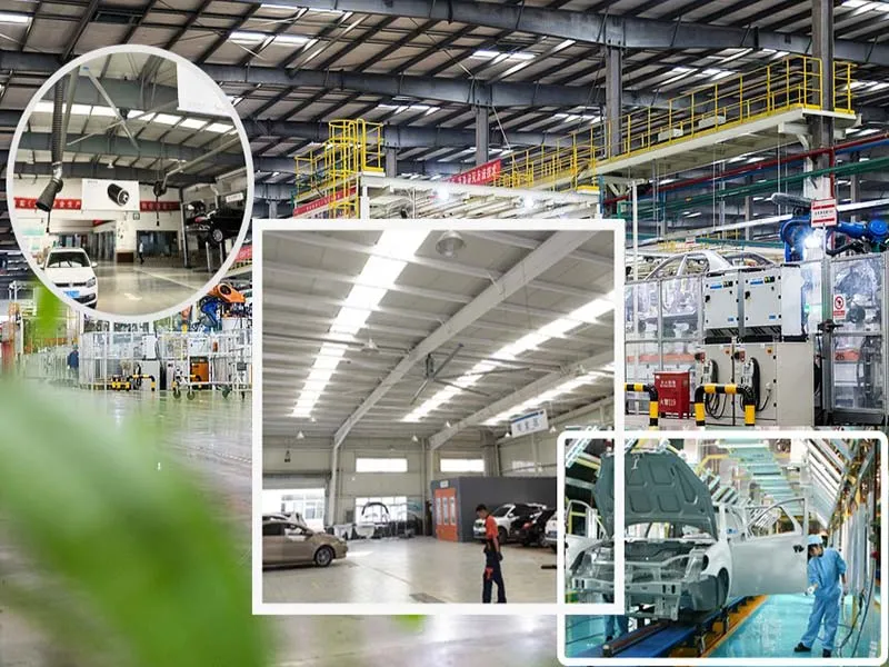 Cambios en las fábricas de automóviles mediante la instalación de grandes ventiladores industriales HVLS